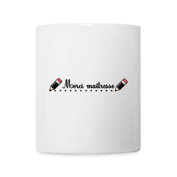 MAÎTRESSE. MAITRE. MERCI. MERCI MAÎTRESSE. MAITRES - Mug blanc - blanc - Devant