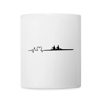 Rowing Heartbeat Double Sculls - Mug - white - Front