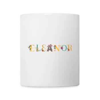 ELEANOR Name Art With Flowers Embroidered - Mug - white - Front