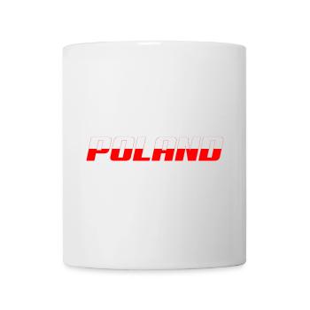 POLAND inscription white and red Poland Patriotism - Mug - white - Front