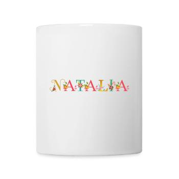 NATALIA Name mit Blumen geschmückt - Tasse - Weiß - Vorne