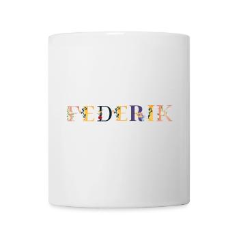 FEDERIK Name mit Blumen geschmückt - Tasse - Weiß - Vorne