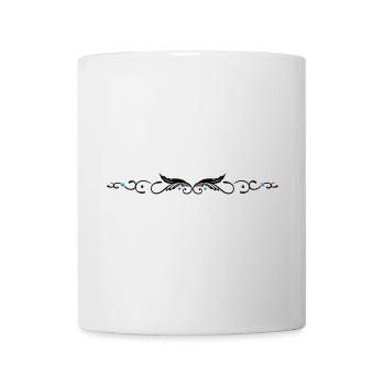 Feder, filigranes Tribal Ornament. - Tasse - Weiß - Vorne