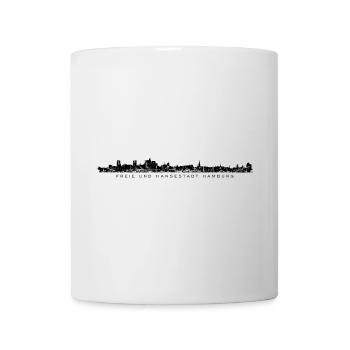 Hamburg Skyline (Vintage/Schwarz) - Tasse - Weiß - Vorne