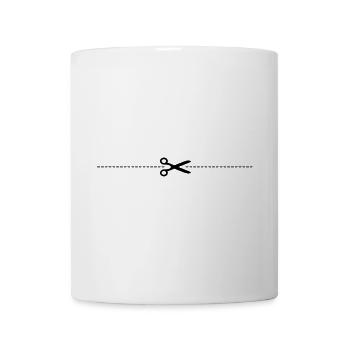 Scissors with cutting line - Mug - white - Front