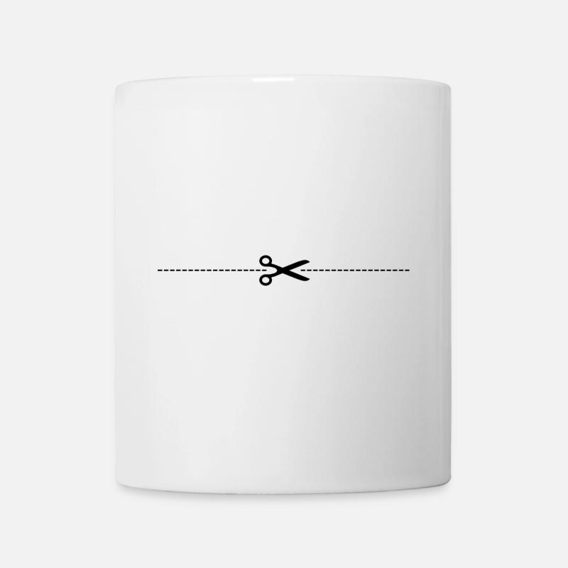 Scissors with cutting line - Mug - white