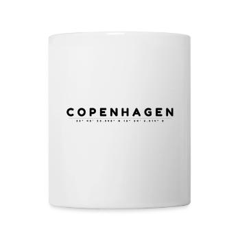 Kopenhagen Koordinaten Design - Minimalistisch - Tasse - Weiß - Vorne