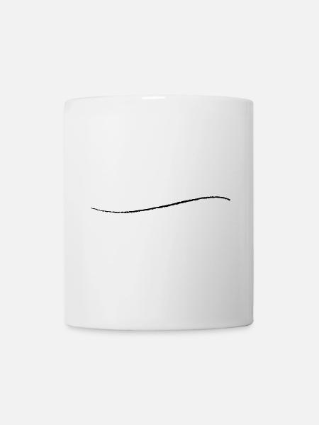 curved stroke modern creative underlined - Mug - white