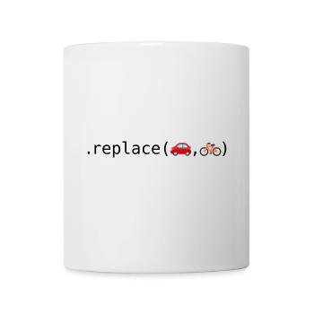 Autos durch Fahrräder ersetzen; Python-Edition - Tasse - Weiß - Vorne