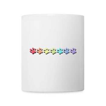 Pfotendesign in Pastellfarben - Tasse - Weiß - Vorne