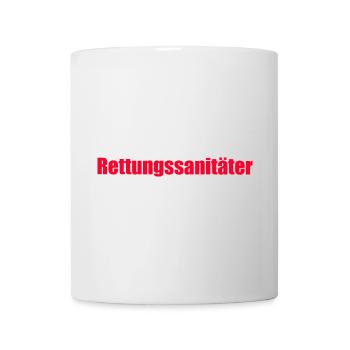 Rettungssanitäter Schriftzug Rot RS RettSan San - Tasse - Weiß - Vorne