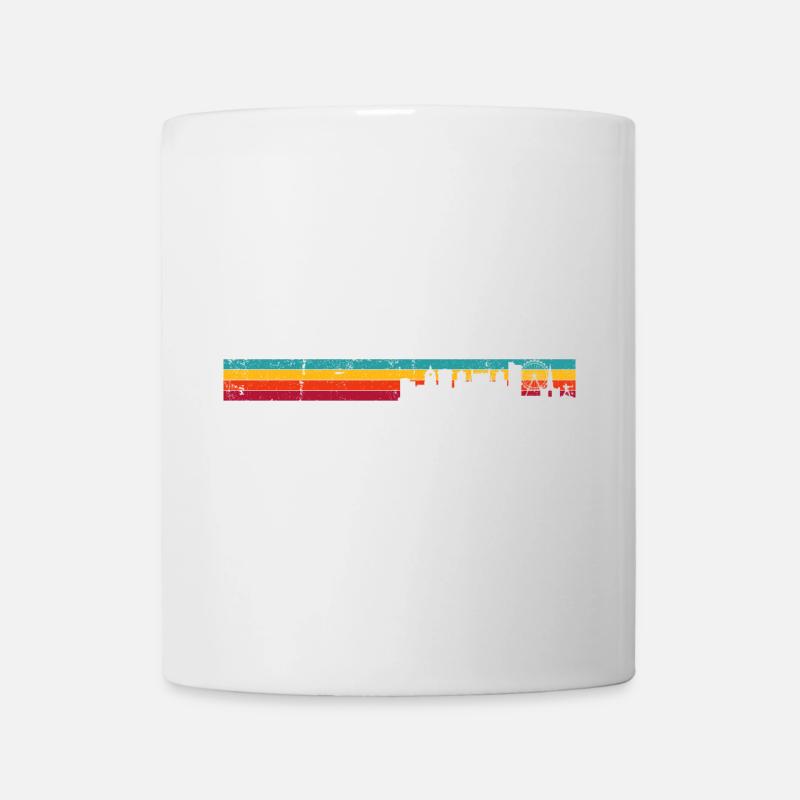 Retro Skyline Sunset Silhouette - Mug - white