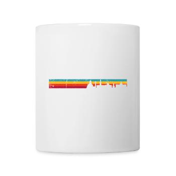 Rétro coucher de soleil Skyline rayures - Mug blanc - blanc - Devant