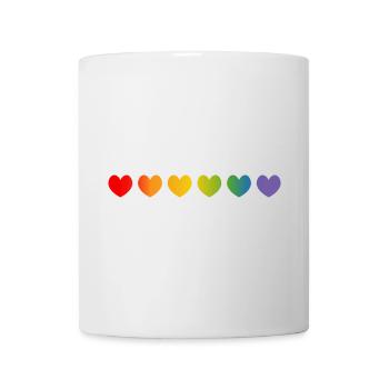 Regenbogenherzchen Verlauf - Tasse - Weiß - Vorne