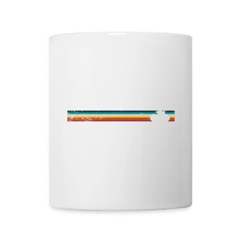 Retro Regenbogen Streifen Fahrrad - Tasse - Weiß - Vorne