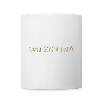 Le nom de VALENTINA orné de fleurs - Mug blanc - blanc - Devant
