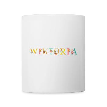 WIKTORIA Name mit Blumen geschmückt - Tasse - Weiß - Vorne