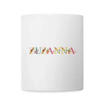 ZUZANNA Name mit Blumen geschmückt - Tasse - Weiß - Vorne