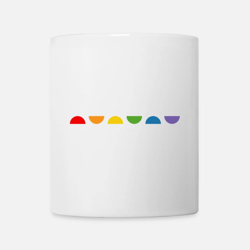 Regenbogen Halbkreis - Tasse - Weiß