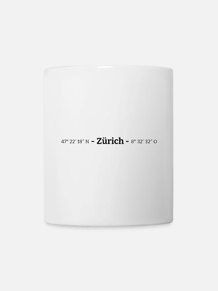 Współrzędne Miasto Zurych Szwajcaria - Kubek - biały