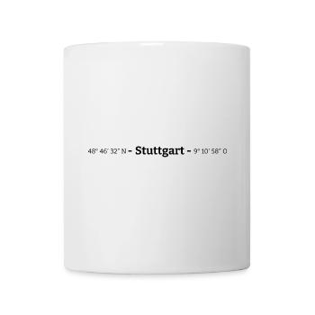 Koordinaten Stuttgart - Tasse - Weiß - Vorne