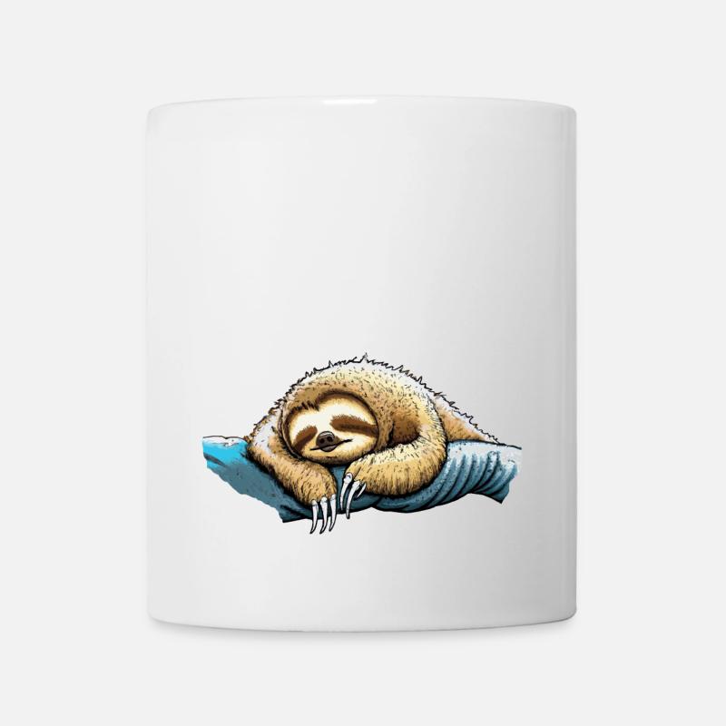 Offizielles Schlafshirt mit schlafendem Faultier - Tasse - Weiß