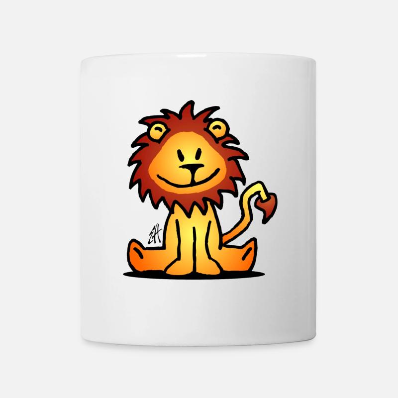 Playful Lion Cartoon Illustration - Mug - white