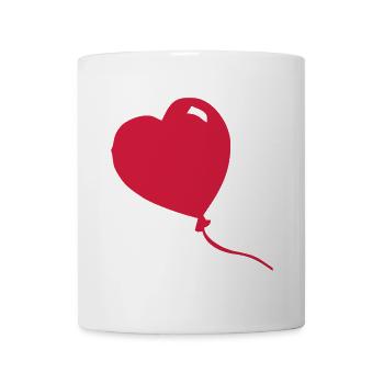 Herz, Ballon - Tasse - Weiß - Vorne