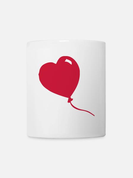 Herz, Ballon - Tasse - Weiß