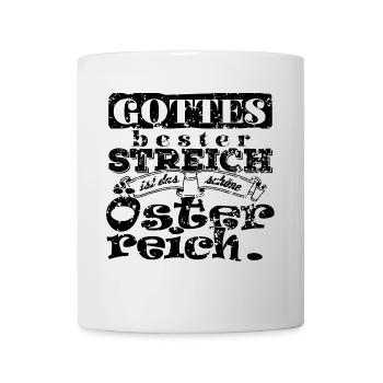 Gottes Streich Österreich - schwarz - Tasse - Weiß - Vorne