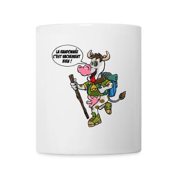 la vache en randonnée - Mug blanc - blanc - Devant