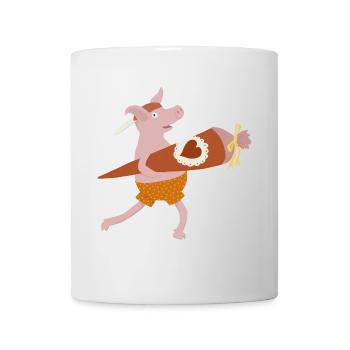 Schulschwein - Tasse - Weiß - Vorne