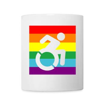 Behinderte, Schwule, Rollstuhl, Pride, LGBTQ # - Tasse - Weiß - Vorne