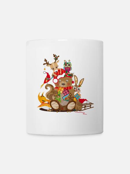 Animaux fêtent Noël - Mug blanc - blanc
