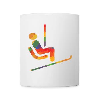 Coureur de ski couleur - Mug blanc - blanc - Devant