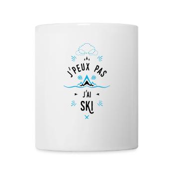 j'peux pas j'ai ski bleu - Mug blanc - blanc - Devant