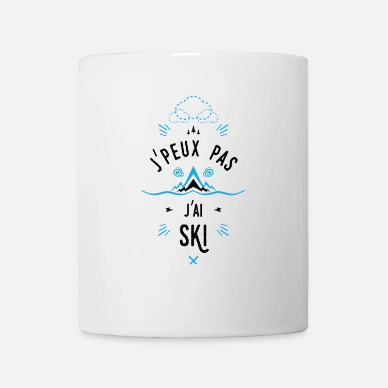 j'peux pas j'ai ski bleu - Mug blanc - blanc