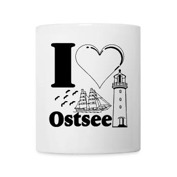Ostsee , I Love Ostsee, Meer , Leuchturm ...(25) - Tasse - Weiß - Vorne