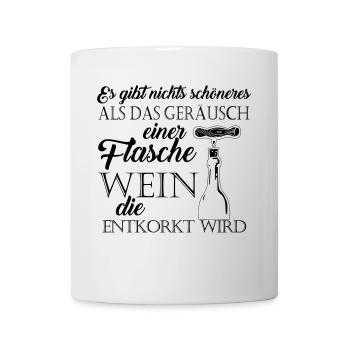 Geräusch einer Flasche Wein die entkorkt wird - Tasse - Weiß - Vorne