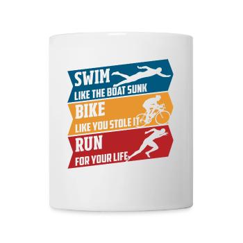 Natation - vélo - course - Mug blanc - blanc - Devant