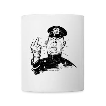 Furious policeman shows Ms. Finger - Mug - white - Front