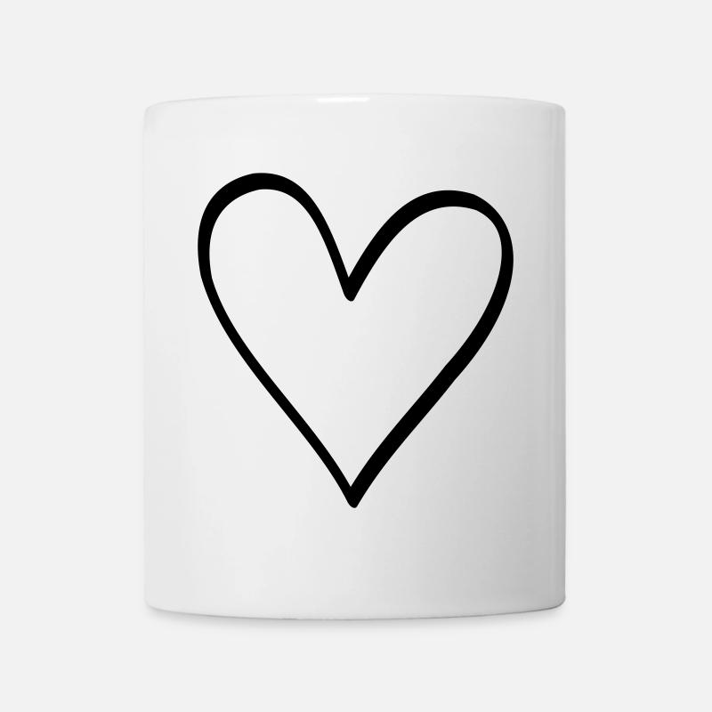 Symbole du coeur amour amitié cadeau de vie - Mug blanc - blanc