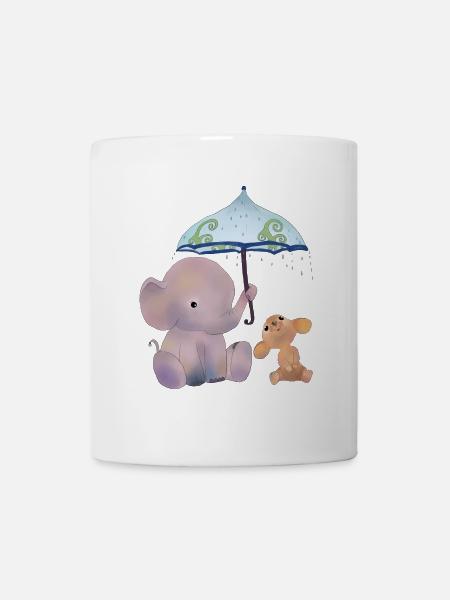 Maus und Elefant - Tasse - Weiß