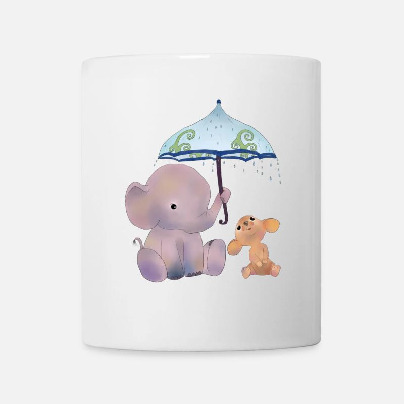 Maus und Elefant - Tasse - Weiß