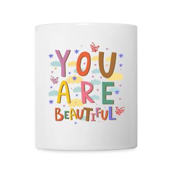 Vous êtes beau Message coloré - Mug blanc - blanc - Devant