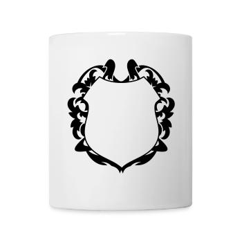 Wappen Motiv aus floralen Ornamenten - Tasse - Weiß - Vorne