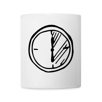 Uhr, halbe Std, , schnell, langsam, Stoppuhr, - Tasse - Weiß - Vorne