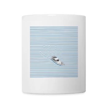 Yacht im Linienmeer - Tasse - Weiß - Vorne