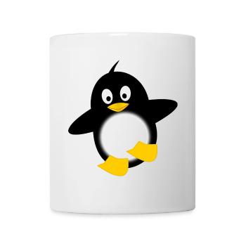 Pinguin Leuchtbauch Cartoon - Tasse - Weiß - Vorne