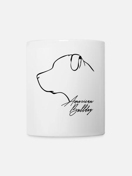 WILSIGNS AMERICAN profil BULLDOG - Mug blanc - blanc
